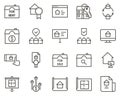 gear, house, settings, smart home set vector icons. Real estate icon set Royalty Free Stock Photo