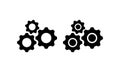 Gear icon in black. Setting sign. Vector on isolated white background. EPS 10