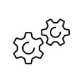 Gear icon, cog wheel, engine circle, thin line web symbol on white background Royalty Free Stock Photo