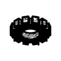 Gear icon hand drawn vector illustration isolated on white background Royalty Free Stock Photo