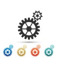 Gear icon isolated on white background. Cogwheel gear settings sign. Cog symbol. Set elements in colored icons. Flat Royalty Free Stock Photo