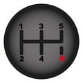 Gear icon, manual gearbox icon, gearshift. Flat style. Isolated on a white background. Vector