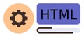 Gear and HTML Tag Icon Representing Web Development and Coding Concepts Royalty Free Stock Photo