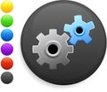Gear icon on round internet button Royalty Free Stock Photo