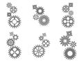 Gear icon set. Vector transmission cog wheels Royalty Free Stock Photo