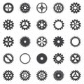 Gear icon set. Vector transmission cog wheels and gears isolated on white background Royalty Free Stock Photo