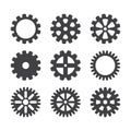 Gear icon set. Vector transmission cog wheels and gears isolated on white background Royalty Free Stock Photo