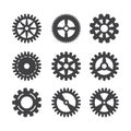 Gear icon set. Vector transmission cog wheels and gears isolated on white background Royalty Free Stock Photo