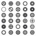 Gear icon set. Vector transmission cog wheels and gears isolated on white background Royalty Free Stock Photo