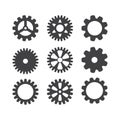 Gear icon set. Vector transmission cog wheels and gears isolated on white background Royalty Free Stock Photo