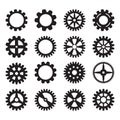 Gear icon set. Vector transmission cog wheels and gears isolated on white background Royalty Free Stock Photo