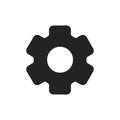 Gear icon. Setting icon. Wheelgear symbol. Web cogwheel simple illustration in vector flat