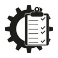 Gear icon tablet notes. Document symbol. Vector illustration. Royalty Free Stock Photo