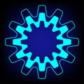 Gear icon template. Gear symbol vector sign isolated on black background Royalty Free Stock Photo