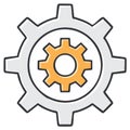 Gear Icon with Two Gears, Cogwheels and Settings Illustration Royalty Free Stock Photo