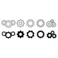 Gear icon vector set. Mechanics icon vector set. Engineering symbol or logo.