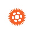 Gear Icon vector. Simple flat symbol. Perfect orange pictogram illustration on white background.