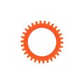 Gear Icon vector. Simple flat symbol. Perfect orange pictogram illustration on white background.