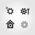 Gear icons set, flat design Royalty Free Stock Photo