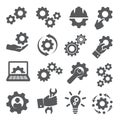 Gear icons set on white background Royalty Free Stock Photo