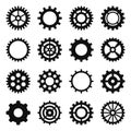 Gear Icons Set on White Background. Vector Royalty Free Stock Photo