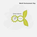 Gear,Infinite and Green concept.Globe and Leaf sign. World Environment day concept vector logo design template.June 5st World