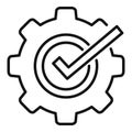 Gear insight icon outline vector. Business data