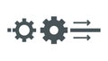 Gear Integration Icon: Data Flow Flat Design, vector design Generative AI Royalty Free Stock Photo
