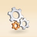 gear isolated vector 3d icon. setting 3d illustration