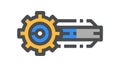 Gear and Key Icon Vector, Mechanical Solution Design, vector design Generative AI Royalty Free Stock Photo
