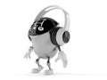 Gear knob character with headphones