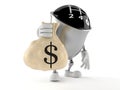 Gear knob character holding money bag