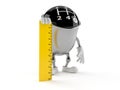 Gear knob character holding ruler