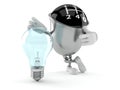 Gear knob character with light bulb