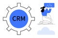 CRM Integration with Coding and Cloud Storage Concept Royalty Free Stock Photo