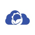 Gear leaf cloud shape concept logo combination vector. Royalty Free Stock Photo