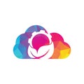Gear leaf cloud shape concept logo combination vector. Royalty Free Stock Photo
