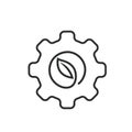 Gear leaf line icon vector concept design template