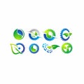 Gear Leaf, plant gear vector logo design. Royalty Free Stock Photo