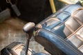 The gear lever is dusted Inside of the dune buggy Royalty Free Stock Photo