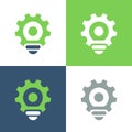 Gear light bulb logo template, lamp and cog symbol - Vector