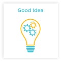 Gear lightbulb creative teamwork business concept