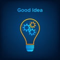 Gear lightbulb creative teamwork business concept