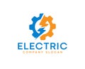 Gear Lightning Electric Logo With Lighting Bolt