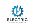 Gear Lightning Electric Logo With Lighting Bolt