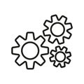 Gear line icon. Automation of processes, reducing the influence of the human factor in production. Gear concept Royalty Free Stock Photo