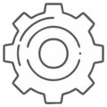 Gear line icon for settings development and progress symbol Royalty Free Stock Photo