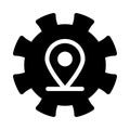 Gear location vector glyph flat icon Royalty Free Stock Photo