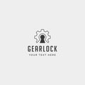 gear lock logo design protect industry vector icon isolated Royalty Free Stock Photo