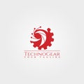 Gear logo template,technology vector design for business corporate,illustration element